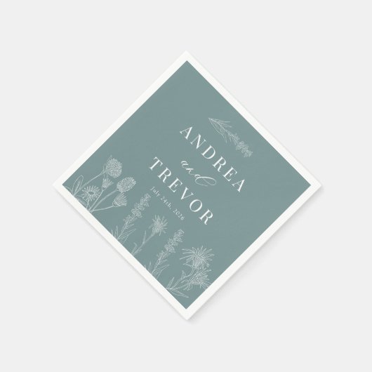 Weiße Blume | Boho Chic Wedding Serviette (Ecke)