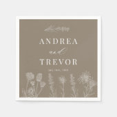 Weiße Blume | Boho Chic Wedding Serviette (Vorderseite)