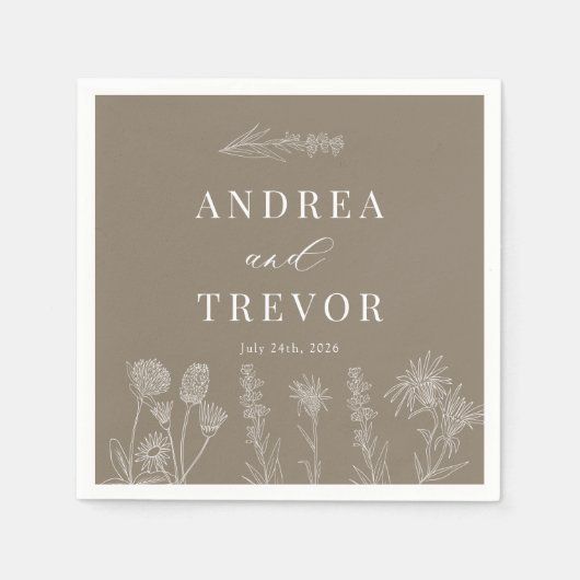 Weiße Blume | Boho Chic Wedding Serviette (Vorderseite)