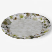 Weiße Blume Botanischer Garten Papiere Teller (Schrägansicht)