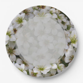 Weiße Blume Botanischer Garten Papiere Teller