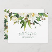 Weiße Blume bou Geschenkgutachten Design Postkarte (Vorne/Hinten)