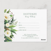 Weiße Blume bou Geschenkgutachten Design Postkarte (Rückseite)
