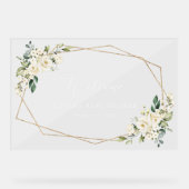 Weiße Blume, Creme-Blume, Babydusche Empfang Acrylschild (Vorderseite)