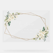 Weiße Blume, Creme-Blume, Babydusche Empfang Acrylschild (Vorderseite)