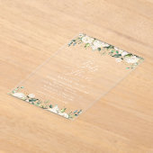 Weiße Blume, Creme-Blume, Boho, Babydusche Acryleinladungen (Ablage )