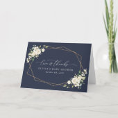 Weiße Blume, Creme-Blume, Boho, Babydusche Dankeskarte (Vorderseite)