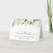 Weiße Blume, Creme-Blume, Boho, Babydusche Dankeskarte (Vorderseite)