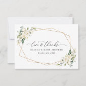 Weiße Blume, Creme-Blume, Boho, Babydusche Dankeskarte (Vorderseite)