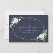 Weiße Blume, Creme-Blume, Boho, Babydusche Dankeskarte (Vorderseite)