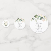 Weiße Blume, Creme-Blume, Boho, Babydusche Konfetti (Vorderseiten)