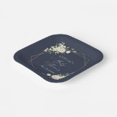 Weiße Blume, Creme-Blume, Boho, Babydusche Pappteller (Gewinkelt)