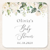 Weiße Blume, Creme-Blume, Boho, Babydusche Rechteckiger Pappuntersetzer (Vorderseite)