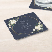 Weiße Blume, Creme-Blume, Boho, Babydusche Rechteckiger Pappuntersetzer (angewinkelt)