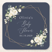 Weiße Blume, Creme-Blume, Boho, Babydusche Rechteckiger Pappuntersetzer (Vorderseite)