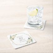 Weiße Blume, Creme-Blume, Boho, Babydusche Rechteckiger Pappuntersetzer (Vor Ort)