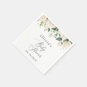 Weiße Blume, Creme-Blume, Boho, Babydusche Serviette (Ecke)