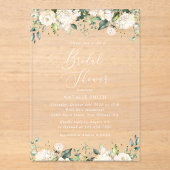 Weiße Blume, Creme-Blume, Boho, Brautparty Acryleinladungen (Vorderseite)