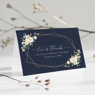 Weiße Blume, Creme-Blume, Boho, Brautparty Dankeskarte