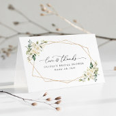 Weiße Blume, Creme-Blume, Boho, Brautparty Dankeskarte