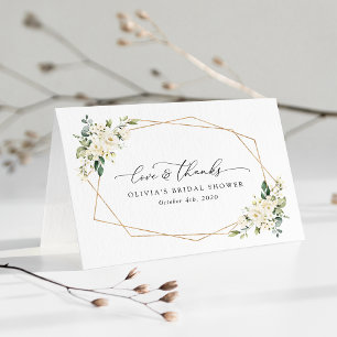 Weiße Blume, Creme-Blume, Boho, Brautparty Dankeskarte