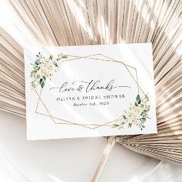 Weiße Blume, Creme-Blume, Boho, Brautparty Dankeskarte