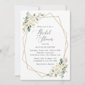 Weiße Blume, Creme-Blume, Boho, Brautparty Einladung (Vorderseite)