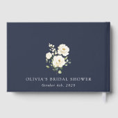 Weiße Blume, Creme-Blume, Boho, Brautparty Gästebuch (Rückseite)