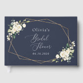 Weiße Blume, Creme-Blume, Boho, Brautparty Gästebuch (Vorderseite)