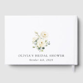 Weiße Blume, Creme-Blume, Boho, Brautparty Gästebuch (Rückseite)