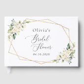 Weiße Blume, Creme-Blume, Boho, Brautparty Gästebuch (Vorderseite)