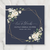 Weiße Blume, Creme-Blume, Boho, Brautparty Geschenkanhänger (Vorderseite)