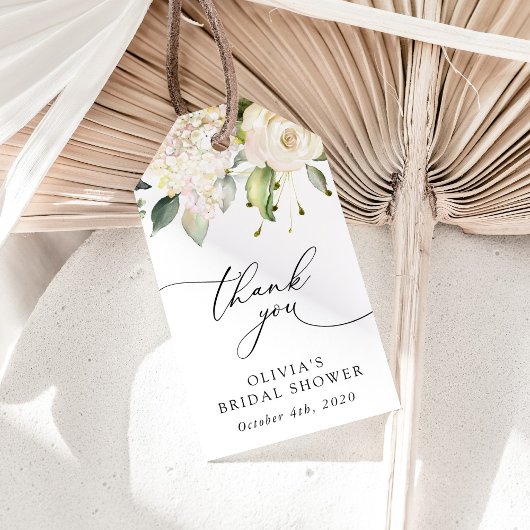 Weiße Blume, Creme-Blume, Boho, Brautparty Geschenkanhänger