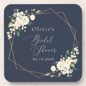 Weiße Blume, Creme-Blume, Boho, Brautparty Getränkeuntersetzer (Vorderseite)