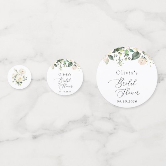 Weiße Blume, Creme-Blume, Boho, Brautparty Konfetti (Vorderseiten)