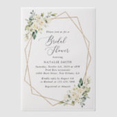 Weiße Blume, Creme-Blume, Boho, Brautparty Pergament Einladungen (Vorderseite)