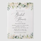Weiße Blume, Creme-Blume, Boho, Brautparty Pergament Einladungen (Vorderseite)