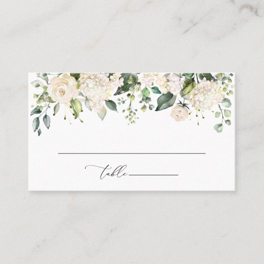 Weiße Blume, Creme-Blume, Boho, Brautparty Platzkarte (Vorderseite)