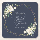 Weiße Blume, Creme-Blume, Boho, Brautparty Rechteckiger Pappuntersetzer (Vorderseite)