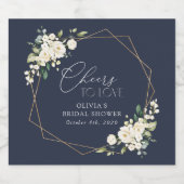 Weiße Blume, Creme-Blume, Boho, Brautparty Schaumweinetikett (Einzelnes Label)