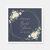 Weiße Blume, Creme-Blume, Boho, Brautparty Serviette (Vorderseite)