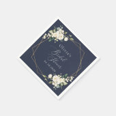 Weiße Blume, Creme-Blume, Boho, Brautparty Serviette (Ecke)