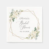 Weiße Blume, Creme-Blume, Boho, Brautparty Serviette (Vorderseite)