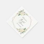 Weiße Blume, Creme-Blume, Boho, Brautparty Serviette (Ecke)