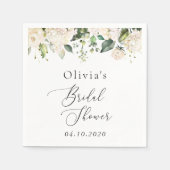 Weiße Blume, Creme-Blume, Boho, Brautparty Serviette (Vorderseite)