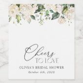 Weiße Blume, Creme-Blume, Boho, Brautparty Weinetikett (Einzelnes Label)