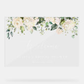 Weiße Blume, Creme-Blume, Boho, Bridal Empfang Acrylschild (Vorderseite)