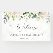 Weiße Blume, Creme-Blume, Boho, Bridal Empfang Banner (Horizontal)