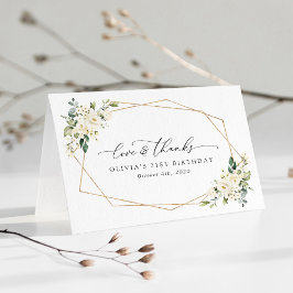 Weiße Blume, Creme-Blume, Boho, Geburtstag Dankeskarte