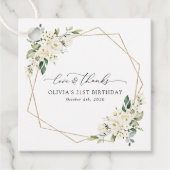 Weiße Blume, Creme-Blume, Boho, Geburtstag Geschenkanhänger (Vorderseite)